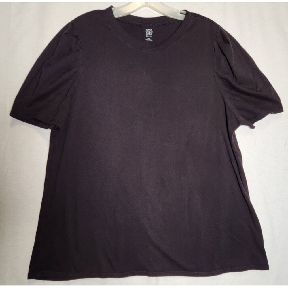 XXL Good Hart Black Puff Sleeve TShirt Casual Minimalist